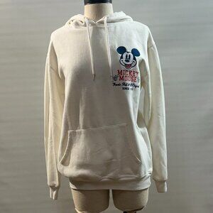 Disney White Mickey Mouse Pullover Hoodie Size Small